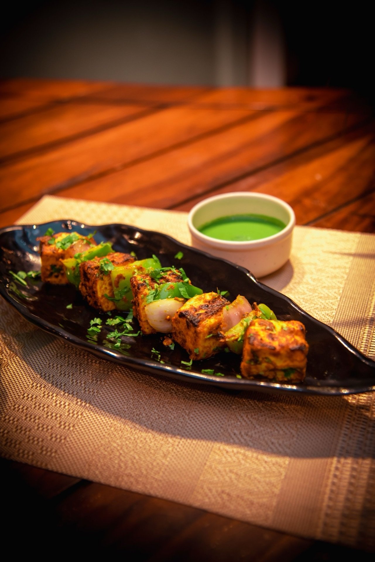 Paneer tikka by candlelight — We Woods Farm dining experience Manesar