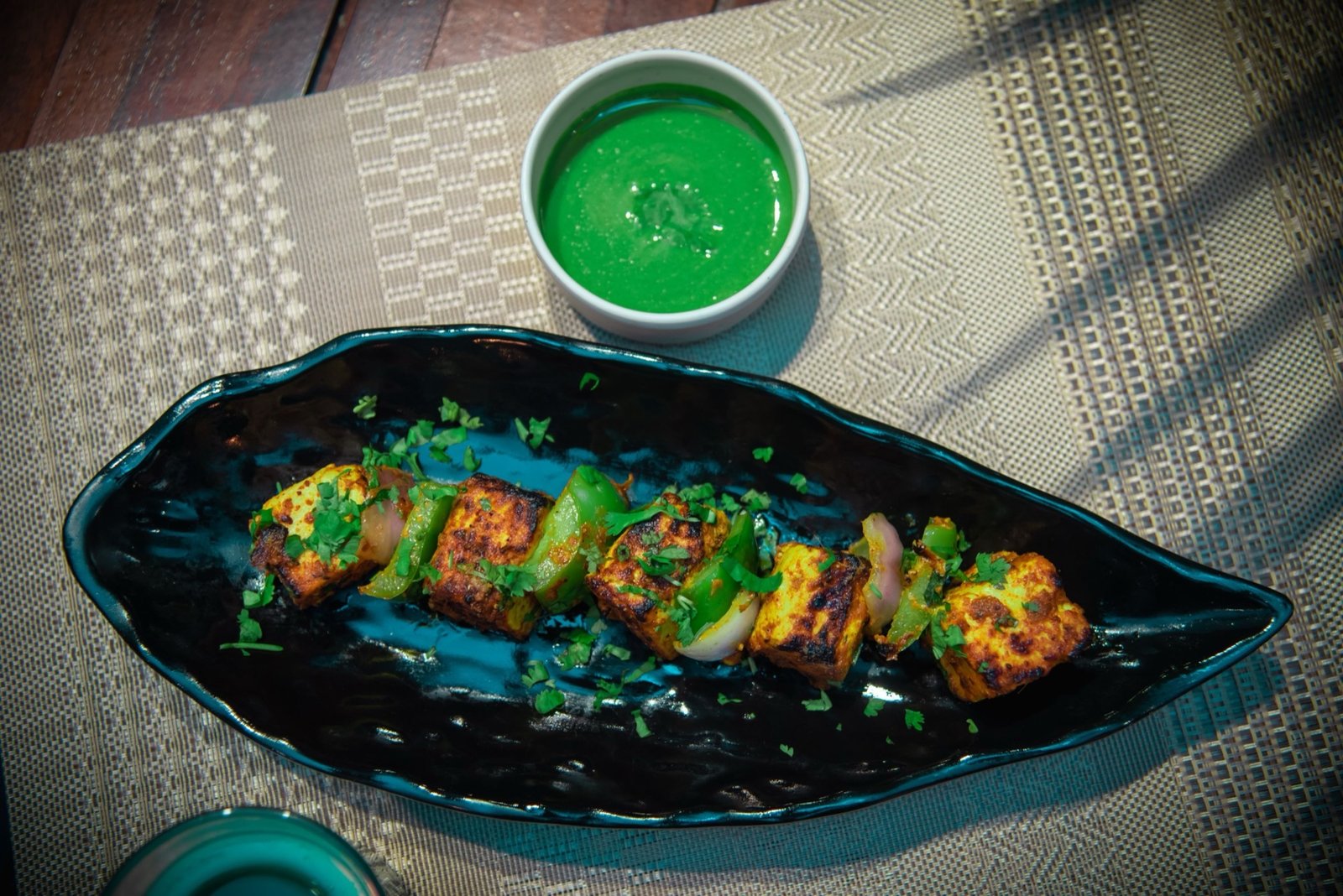 Farm-to-table paneer tikka — in-house farm kitchen at We Woods Farm farmhouse Gurgaon Manesar